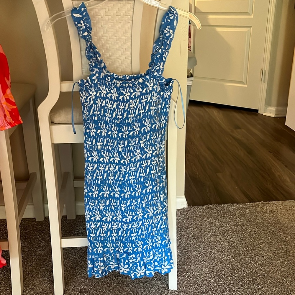 Blue w/ white details dress